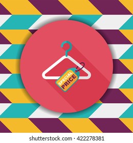 shopping clothes hanger flat icon with long shadow,eps10