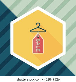 shopping clothes hanger flat icon with long shadow,eps10