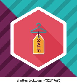 shopping clothes hanger flat icon with long shadow,eps10