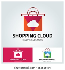Shopping Cloud logo design element , Vector illustration