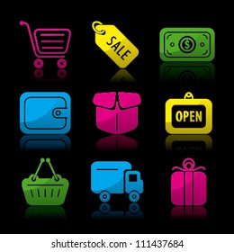 Shopping color icons