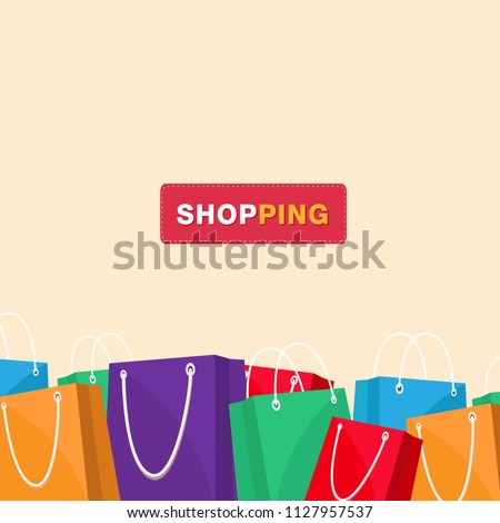 Shopping Colorful Shopping Bag Background Vector Image
