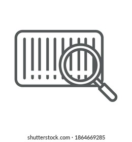 shopping commerce bar code searching in thin line style vector illustration