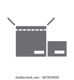 shopping commerce delivery cargo boxes in silhouette style icon vector illustration
