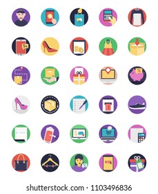Shopping and Commerce Flat Vectors