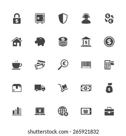 Shopping and Commerce Icon on White Background Vector Illustration.