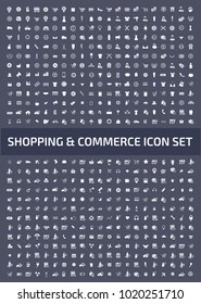 Shopping and commerce icon set design