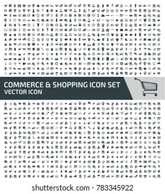 Shopping and commerce icon set design