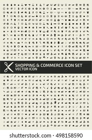 Shopping and commerce icon set,clean vector