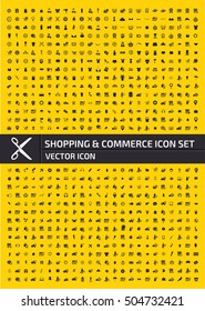 Shopping and commerce icon set,clean vector