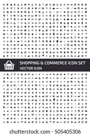 Shopping and commerce icon set,clean vector