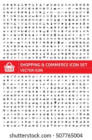 Shopping and commerce icon set,clean vector