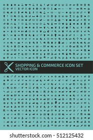 Shopping and commerce icon set,clean vector