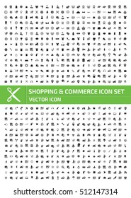 Shopping and commerce icon set,clean vector