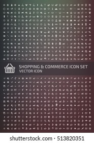 Shopping and commerce icon set,clean vector