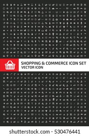 Shopping and commerce icon set,clean vector