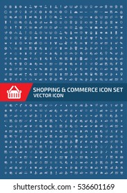 Shopping and commerce icon set,clean vector