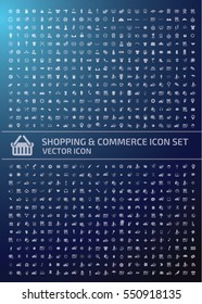 Shopping and commerce icon set,clean vector