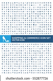 Shopping and commerce icon set,clean vector