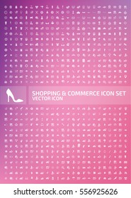 Shopping and commerce icon set,clean vector