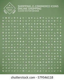 Shopping and commerce icon set,clean vector