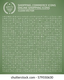 Shopping and commerce icon set,clean vector