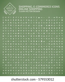 Shopping and commerce icon set,clean vector