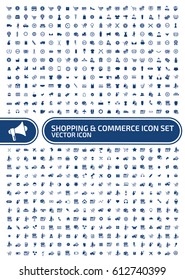Shopping and commerce icon set,clean vector