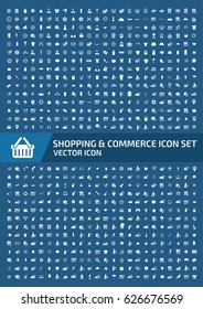 Shopping and commerce icon set,clean vector