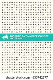 Shopping and commerce icon set,clean vector