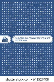 Shopping and commerce icon set,clean vector