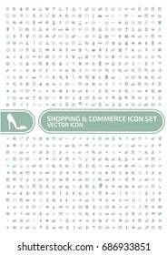 Shopping and commerce icon set,vector