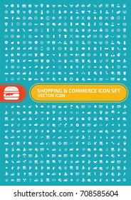 Shopping and commerce icon set,vector
