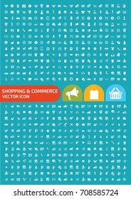 Shopping and commerce icon set,vector