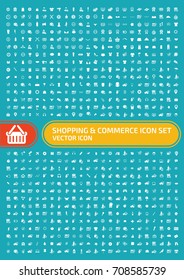Shopping and commerce icon set,vector