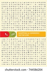 Shopping and commerce icon set,vector