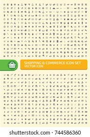 Shopping and commerce icon set,vector 