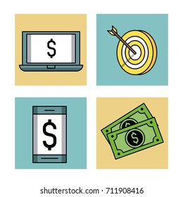 Shopping and commerce icons set