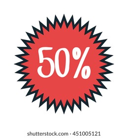 Shopping and commerce isolated flat icon, vector illustration.