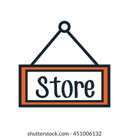 Shopping and commerce isolated flat icon, vector illustration.