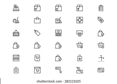 Shopping and Commerce Line Vector Icons 2