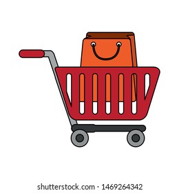 shopping commerce sale marketing, purchase and promotion objects cartoon vector illustration graphic design