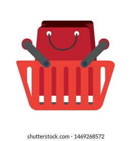 shopping commerce sale marketing, purchase and promotion objects cartoon vector illustration graphic design