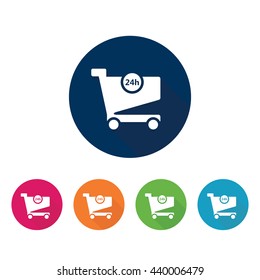 Shopping and commerce symbol. Set flat shopping cart icons.