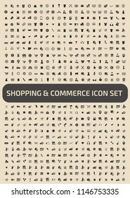 Shopping and commerce vector icon set