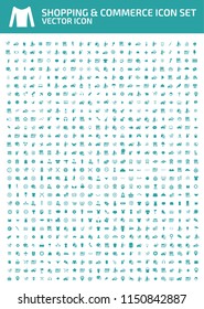 Shopping and commerce vector icon set