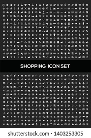 Shopping and commerce vector icon set design