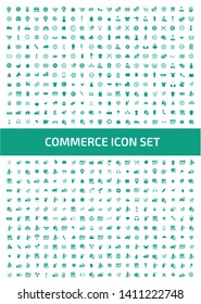 Shopping and commerce vector icon set design