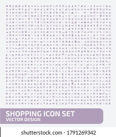 Shopping and commerce vector icon set