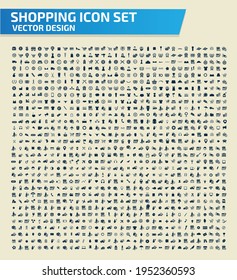 Shopping and commerce vector icon set